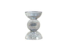 Candle stick Ø8x12 cm ITINGA glass bubble smoke