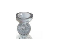 Candle stick Ø8x12 cm ITINGA glass bubble smoke
