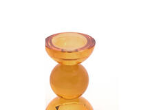 Candle stick Ø8x12 cm ITINGA glass orange