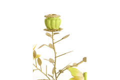 Candle stick 35,5x18x37,5 cm BUTTERFLY light green+light gld
