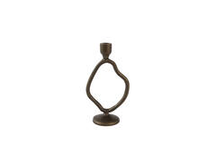 Candle stick 14x9x25,5 cm JEZRA matt brown-bronze