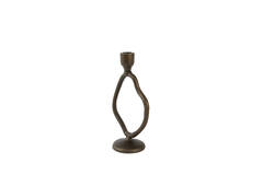 Candle stick 14x9x25,5 cm JEZRA matt brown-bronze