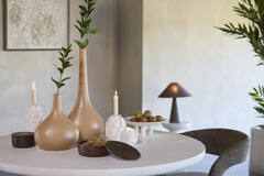 Candle stick Ø14x15 cm CYNARA porcelain cream