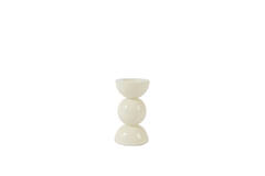 Candle stick Ø7,5x14 cm NYONS shiny cream