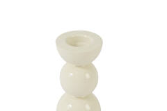 Candle stick Ø7,5x14 cm NYONS shiny cream