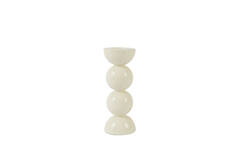 Candle stick Ø7,5x20,5 cm NYONS shiny cream