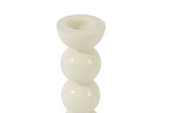 Candle stick Ø7,5x20,5 cm NYONS shiny cream