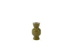 Candle stick Ø8x15 cm ROAS shiny olive green