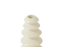 Candle stick Ø8x13 cm MERLIN shiny cream
