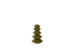 Candle stick Ø8x13 cm MERLIN shiny olive green