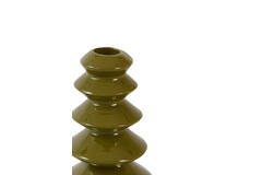 Candle stick Ø8x13 cm MERLIN shiny olive green