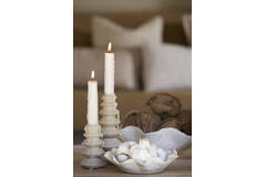 Candle stick Ø8x13 cm MERLIN shiny sand