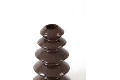 Candle stick Ø8x13 cm MERLIN shiny dark brown