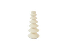 Candle stick Ø10x23 cm MERLIN shiny cream