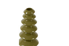 Candle stick Ø10x23 cm MERLIN shiny olive green