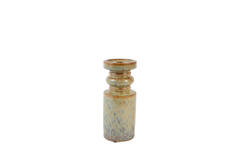 Candle stick Ø10,5x25 cm CEROU ceramics denim blue-brown