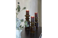 Candle stick Ø10,5x25 cm CEROU ceramics dark brown