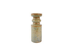 Candle stick Ø11,5x29,5 cm CEROU ceramics denim blue-brown