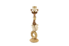 Candle stick 9,5x9x33 cm CERVINA sand+gold