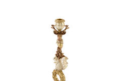 Candle stick 9,5x9x33 cm CERVINA sand+gold