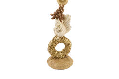 Candle stick 9,5x9x33 cm CERVINA sand+gold