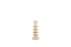 Candle stick Ø8x20 cm ROVELO glass amber
