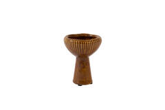 Candle stick Ø9,5x12 cm GYLANO ceramics orange-amber
