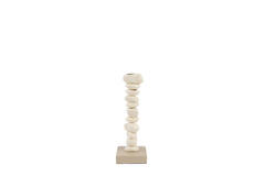 Candle stick 10x10x27 cm OMINA cream+sand