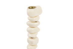 Candle stick 10x10x27 cm OMINA cream+sand