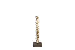 Candle stick 10x10x35 cm OMINA cream-brown+brown