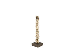 Candle stick 10x10x35 cm OMINA cream-brown+brown