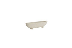 Dish on base 38x15x9 cm ROSANA white+grey