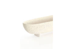 Dish on base 38x15x9 cm ROSANA white+grey