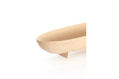 Schaal op voet 50x14x9 cm ROSANA zand+licht bruin