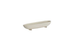 Dish on base 50x14x9 cm ROSANA white+grey