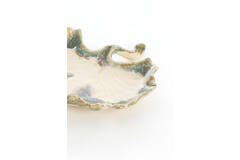 Dish 16x16x3 cm REDIU ceramics cream+olive green