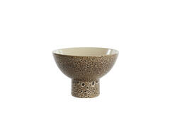 Dish on base Ø31,5x21 cm KAVALA ceramics cream+black