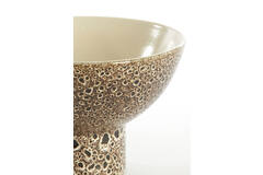 Dish on base Ø31,5x21 cm KAVALA ceramics cream+black