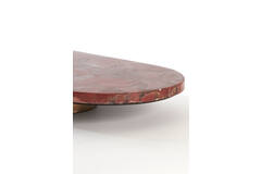 Schaal op voet 36x17x4,5 cm BELO rood agaat+antiek brons