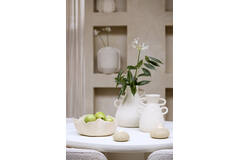 Dish 36,5x35,5x14 cm GASPAR ceramics matt cream+beige