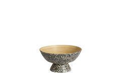 Dish Ø30x15 cm GRACIO bamboo natural+black-cream