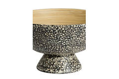 Dish Ø30x15 cm GRACIO bamboo natural+black-cream