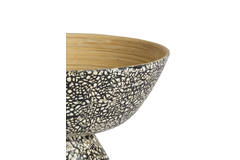 Dish Ø36x20,5 cm GRACIO bamboo natural+black-cream