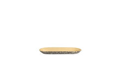 Dish 46x15x4 cm CARMONA bamboo natural+black-cream