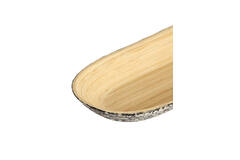 Dish 46x15x4 cm CARMONA bamboo natural+black-cream