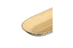 Dish 52x18x4 cm CARMONA bamboo natural+black-cream