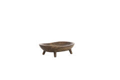 Dish on base 34,5x25,5x10 cm AILA mango wood antique brown