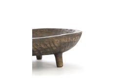 Dish on base 45x34x10 cm AILA mango wood antique brown