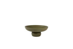 Dish on base Ø34x13,5 cm GOLANI ceramics olive green