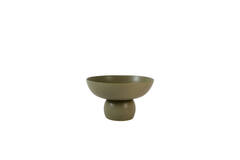 Dish on base Ø29,5x16 cm GOLANI ceramics olive green